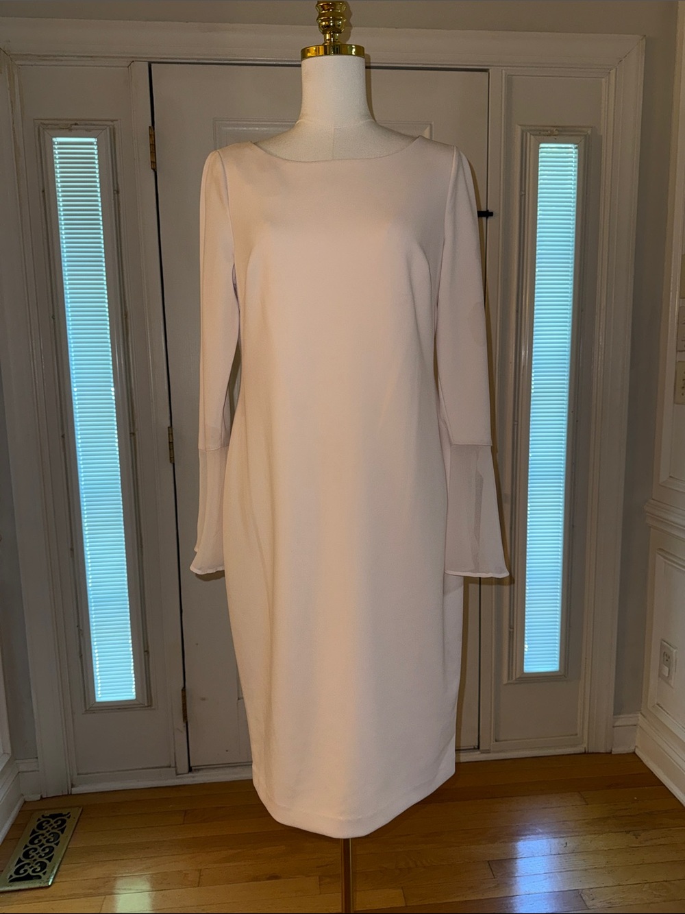 Calvin Klein Soft Pink Long-Sleeve Shift Dress